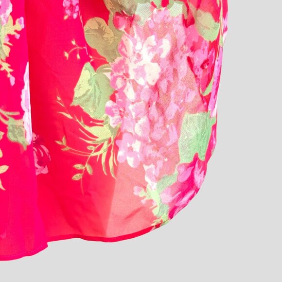 9Os Y2K Babydoll Slip Dress Women’s M Sheer Mini Red Floral Fairy Whimsigoth - Picture 6 of 14